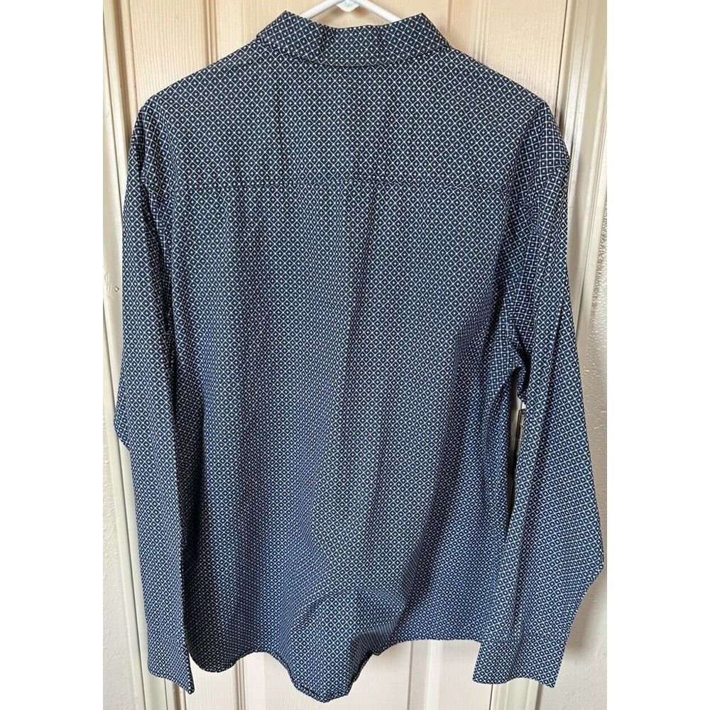 Cody James Mens Lg Blue Diamond Long Sleeve Full Button Western Shirt - Picture 2 of 4
